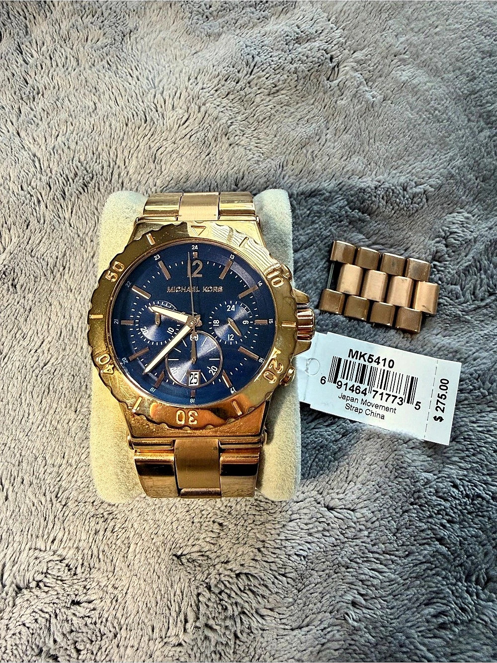 Michael Kors Chronograph Watch - Rose Gold & Blue